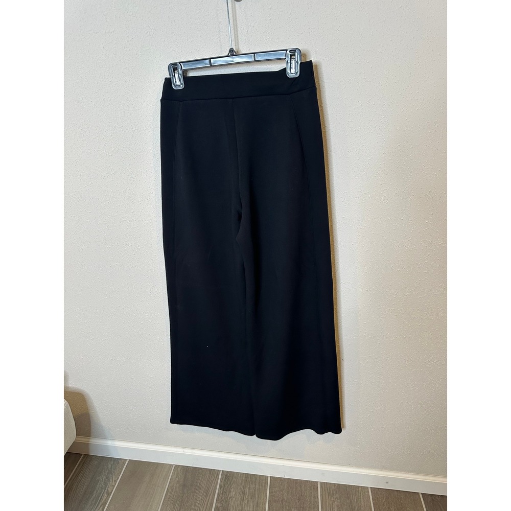 Spanx AirEssentials Wide Leg Pant Tall Small Black White Side Stripe High Rise - Picture 3 of 3
